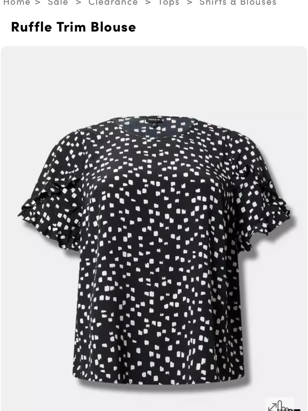 torrid Black White Dot Ruffle Sleeve Blouse